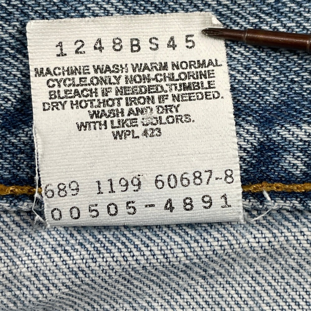 Levi's 90s Jeans Mens 34x32 Blue 505 Regular Fit Straight Leg Denim 100% Cotton - Picture 4 of 10